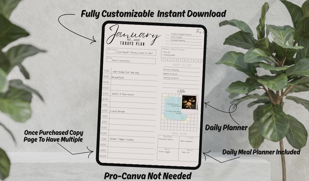Digital Daily Planner Template