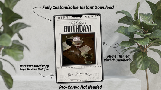 Digital Movie Themed Birthday Invitation Template