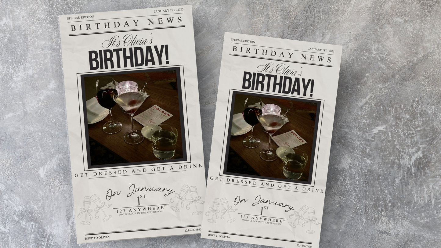 Digital Movie Themed Birthday Invitation Template