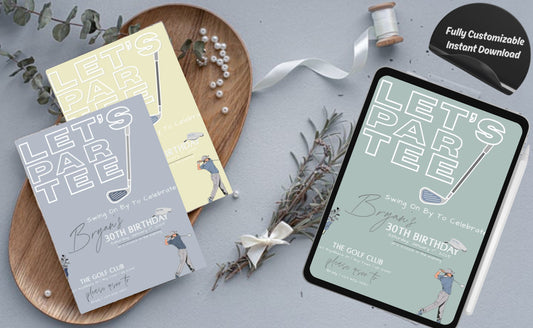 Digital Golf Themed Party Invitation Template