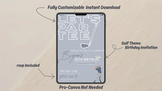 Digital Golf Themed Party Invitation Template